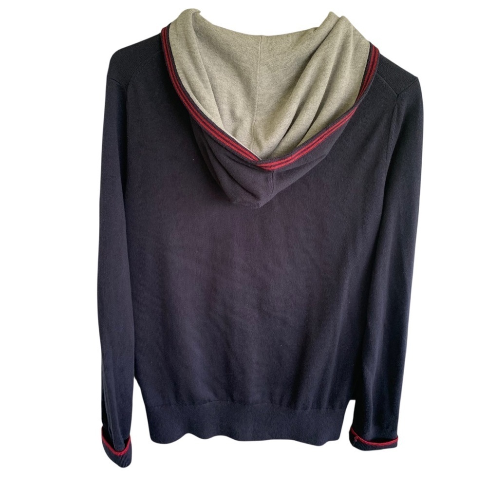 Navy Blue Zipped Sweater with Hood Banana Republic Womens Size Medium - Picture 2 of 7